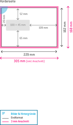 Couverts C5 Formatbeschreibung Couvert C5 Fenster Links