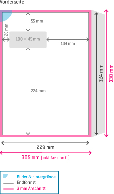 Couverts C4 Formatbeschreibung Couvert C4 Fenster Links